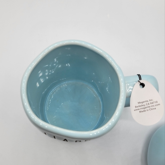 Rae Dunn Happy Easter Blue Bunny mug topper Ceramic Mug - Picture 2 of 4